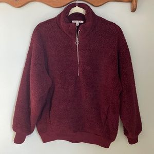 Express One Eleven Oversized 1/2 Zip Sherpa Fleece XS